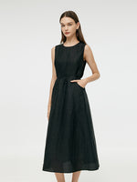 18 Momme Xiang Yun Silk Women Vest Midi Dress GOELIA