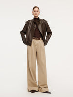 PU Leather Double-Breasted Women Trench Jacket GOELIA