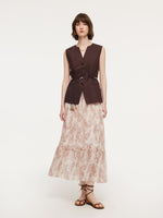 Linen Blend X-Line V-Neck Women Vest GOELIA