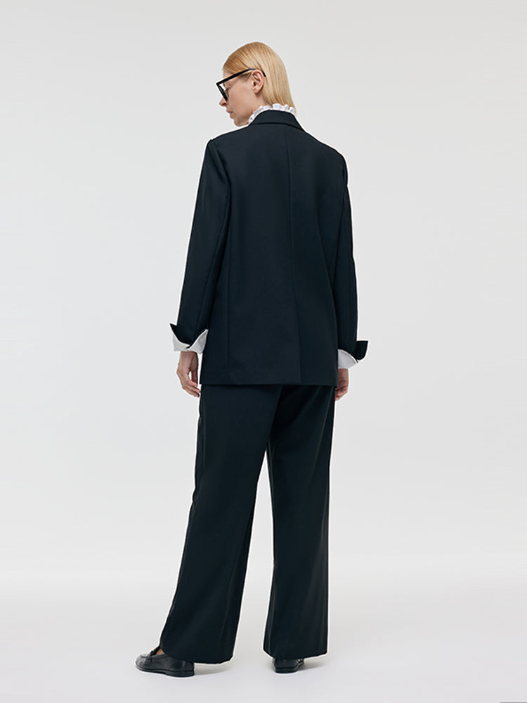 Worsted Wool DoubleBreasted Women Blazer GOELIA