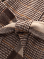 Cashmere Wool Blend Plaid Double-Faced Women Wrap Overcoat GOELIA