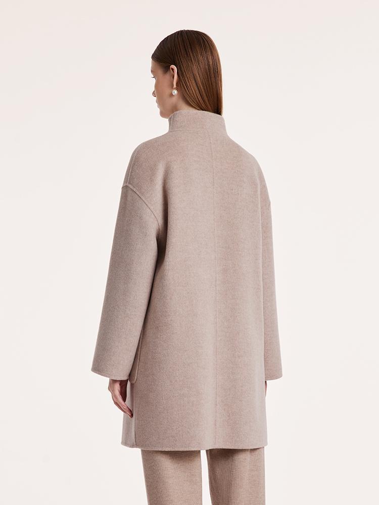 Mid-Length Wool And Cashmere Coat With Belt GOELIA