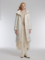 [Preview] Hooded Goose Down Belted Overcoat GOELIA
