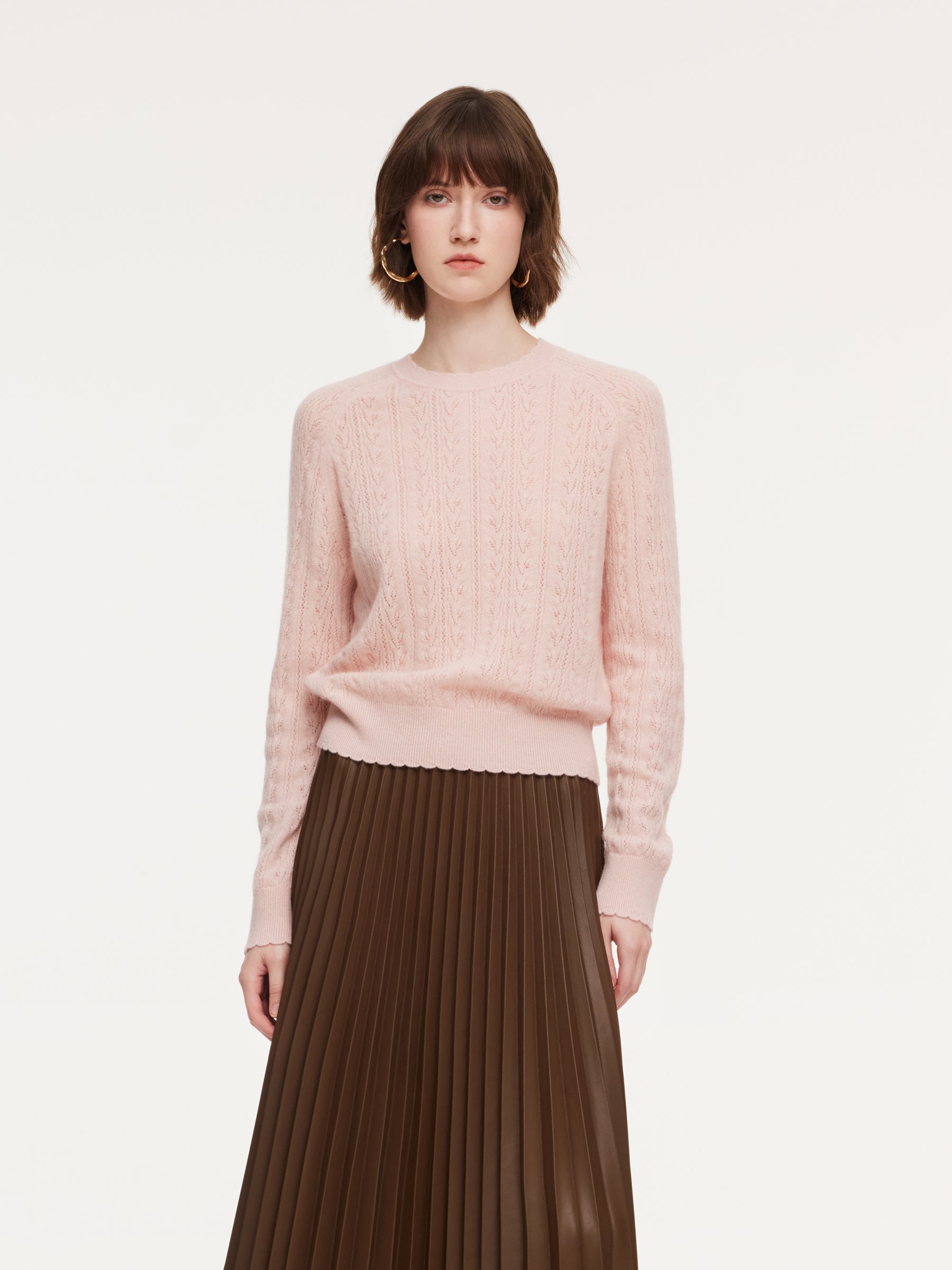 [Preview] 100% Cashmere Textured Women Sweater GOELIA
