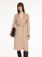 [Preview] Alpaca Wool Blend Double-Faced Women Wrap Overcoat GOELIA