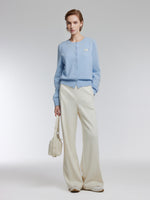 100% Wool Sheep Embroidered Women Cardigan GOELIA