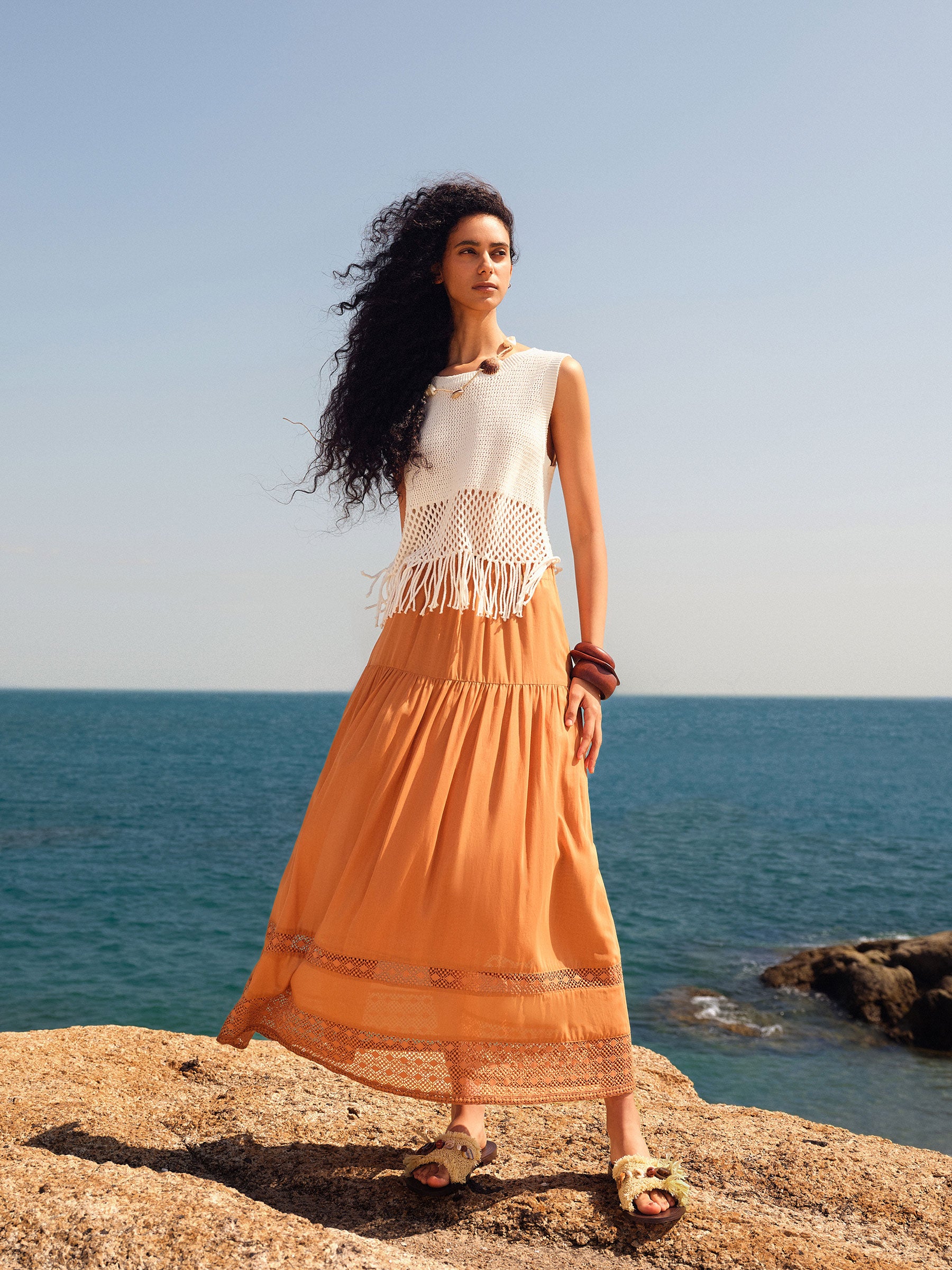 100% Cotton Patchwork Lace Embroidered Women Skirt GOELIA