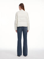 [Preview] Frog-Button Goose Down Cropped Jacket With Faux Fur Collar GOELIA