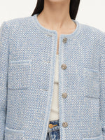 Tweed Single-Breasted Braided Trim Women Jacket GOELIA
