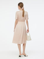 22MM Mulberry Silk Twist Front Women Midi Dress GOELIA