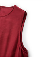 Tencel Ruffle Hem Women Tiered Vest Midi Dress With Slip Dress And Belt GOELIA
