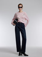 [Preview] Alpaca Wool Blend Sheep Embroidered Women Sweater GOELIA