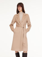 [Preview] Alpaca Wool Blend Double-Faced Women Wrap Overcoat GOELIA