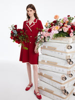 Fitted Double-Breasted V-Neck Mini Dress GOELIA