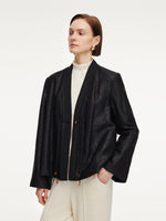18MM Gambiered Canton Gauze Women Quilted Jacket GOELIA
