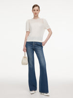 Four-Way Stretch Denim Women Flared Jeans GOELIA