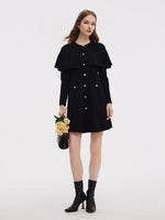 Tencel Blend Capelet Women Knit Mini Dress GOELIA