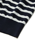 Lyocell Blend Stripe Round Neck Women Knit Top GOELIA