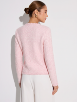 Round Neck Single-Breasted Women Textured Cardigan GOELIA