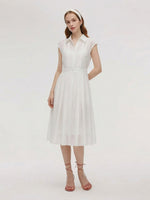 Tencel Acetate Blend Women Midi Shirt Dress GOELIA