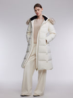 [Preview] Hooded Goose Down Belted Overcoat GOELIA