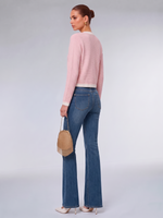 Cotton Contrast Trim Women Cardigan GOELIA