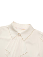 22MM Mulberry Silk Women Shirt With Detachable Ruffle Detail GOELIA
