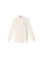 22MM Mulberry Silk Women Shirt With Detachable Ruffle Detail GOELIA