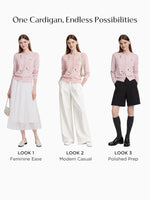 Textured Sheep Embroidered Women Cardigan GOELIA