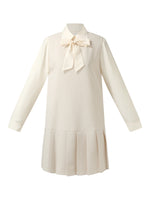 Pleated Sleeveless Mini Dress And Shirt Two-Piece Set With Ribbon GOELIA