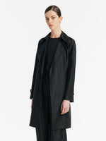 18 Momme Xiang Yun Silk Women Trench Coat With Belt GOELIA