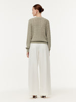 Linen Sequins Openwork Women Knit Cardigan GOELIA