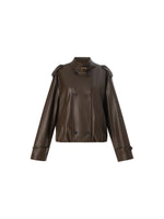 PU Leather Double-Breasted Women Trench Jacket GOELIA