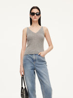 100% Cashmere Seamless Women Knit Tank Top GOELIA