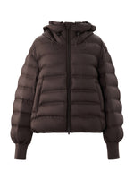 [Preview] Narrow-Quilted Goose Down Hooded Cropped Jacket GOELIA