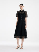 Lace Openwork Crop Jacket And Half Skirt And Knitted Camisole Three-Piece Set GOELIA
