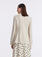 Worsted Wool One Button Women Blazer GOELIA