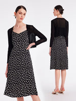 Spaghetti Strap Dress With Knitted Cardigan Two-Piece Set GOELIA