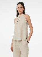 100% Linen Women Halter Tank Top GOELIA