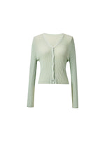 Tencel Wool Blend V-Neck Women Cardigan GOELIA