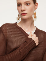 Tencel Mulberry Silk Blend Women Openwork Cardigan GOELIA