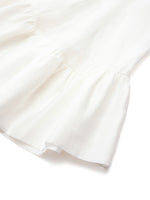 Lyocell Acetate Linen Blend Ruffle Hem Women Mini Dress With Crossbody Bag GOELIA