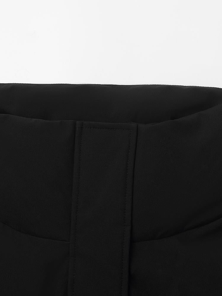 Detachable Sleeves Stand Collar Cropped Goose Down Garment GOELIA