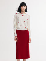 [Preview] Lyocell Wool Blend Jacquard Knit Top And Skirt Two-Piece Set GOELIA