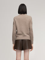 Wool Jacquard Mock Neck Women Sweater GOELIA