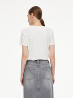 [Preview] Bowknot Print Gathered Waist Women T-Shirt GOELIA
