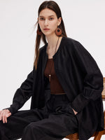 18MM Gambiered Canton Gauze Round Neck Women Shirt GOELIA