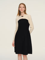Lyocell Wool Blend Women Knit Qipao Midi Dress GOELIA