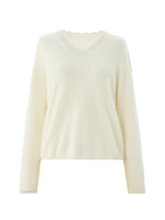 [Preview] Brushed Silk Cashmere Wool Blend Women Beaded Sweater GOELIA