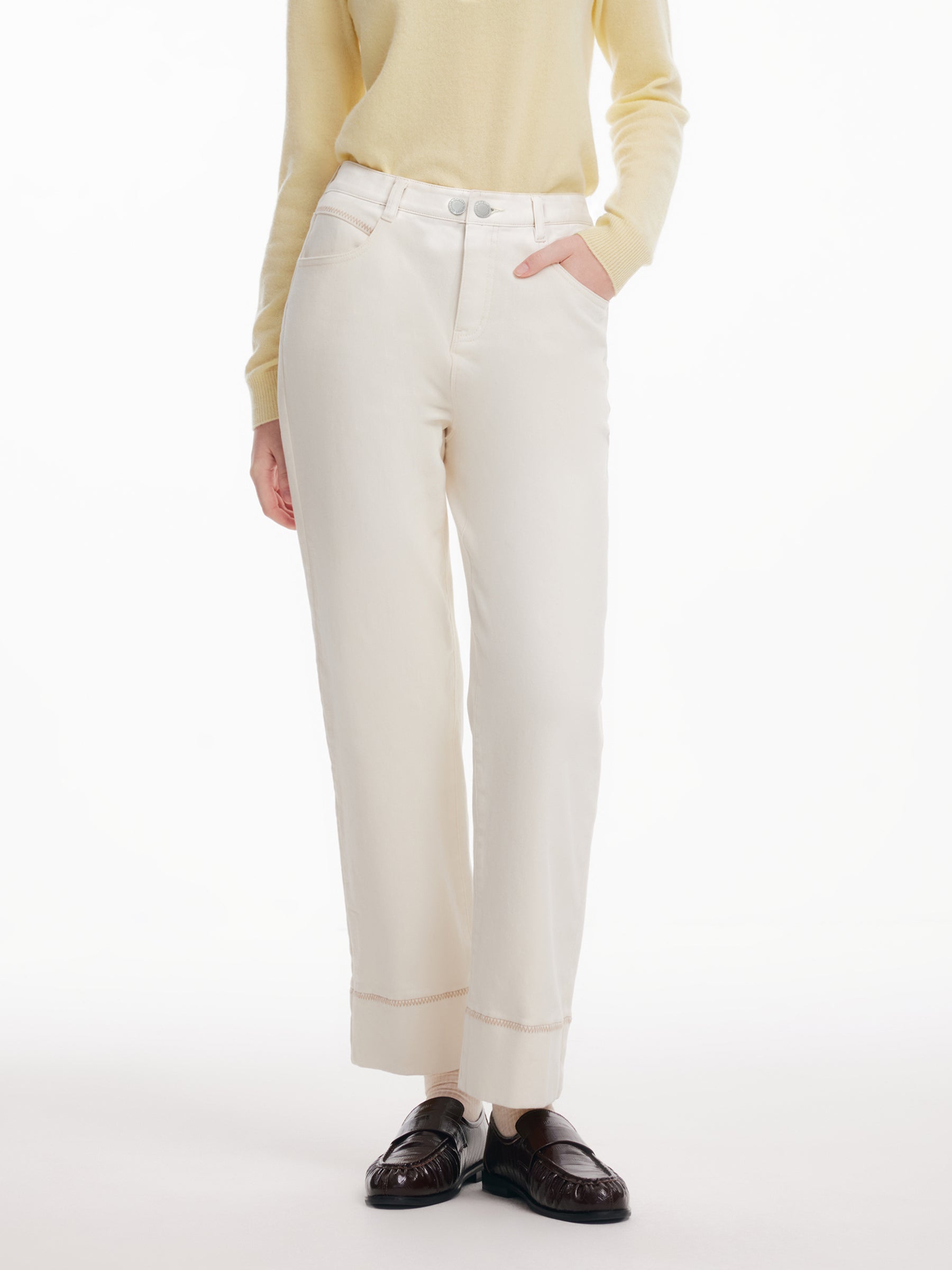 [Preview] Denim Fleece-Lined Women Ankle Length Jeans GOELIA